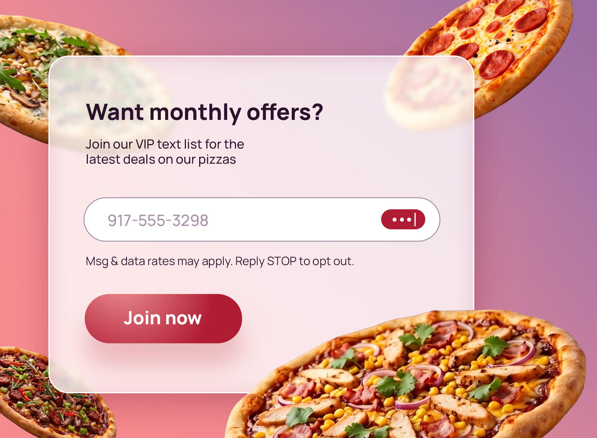 Restaurant SMS Marketing Product screenshot